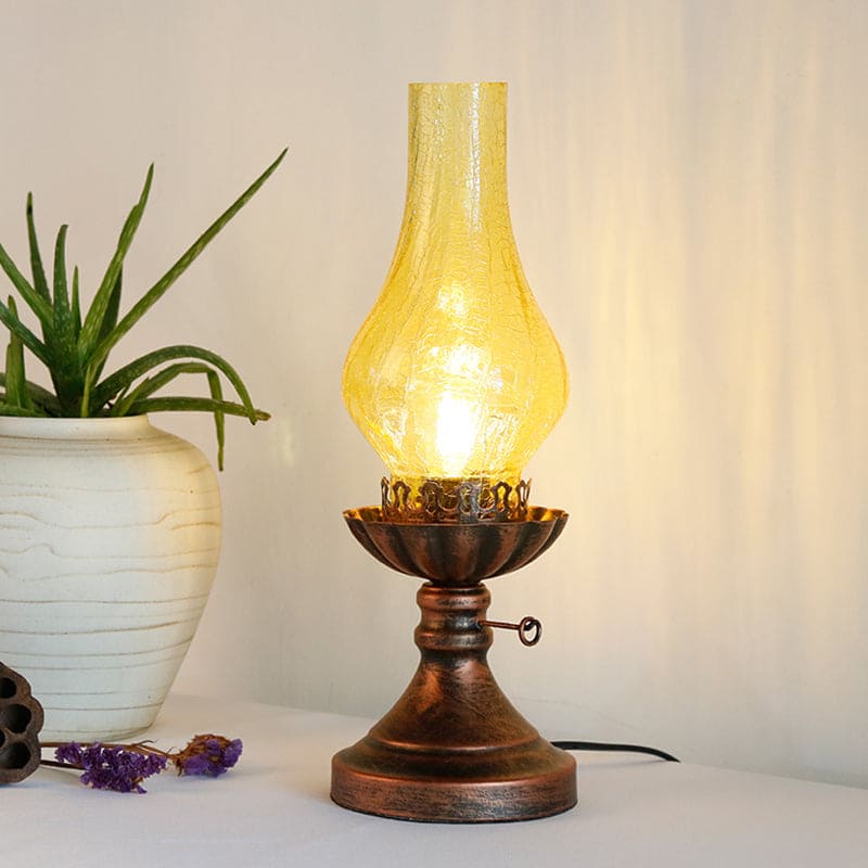 LumaRetro | Vintage Crackle Glass Bedside Accent Lamp
