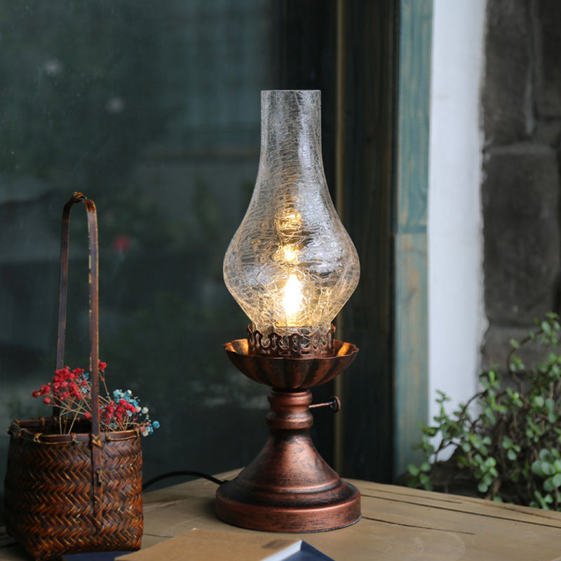 LumaRetro | Vintage Crackle Glass Bedside Accent Lamp
