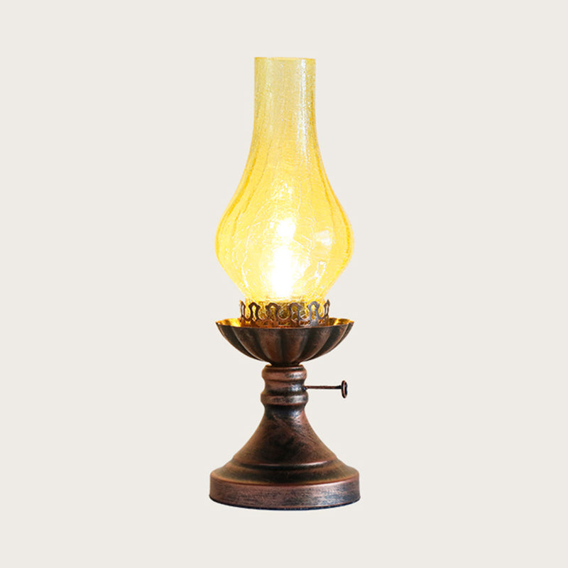 LumaRetro | Vintage Crackle Glass Bedside Accent Lamp
