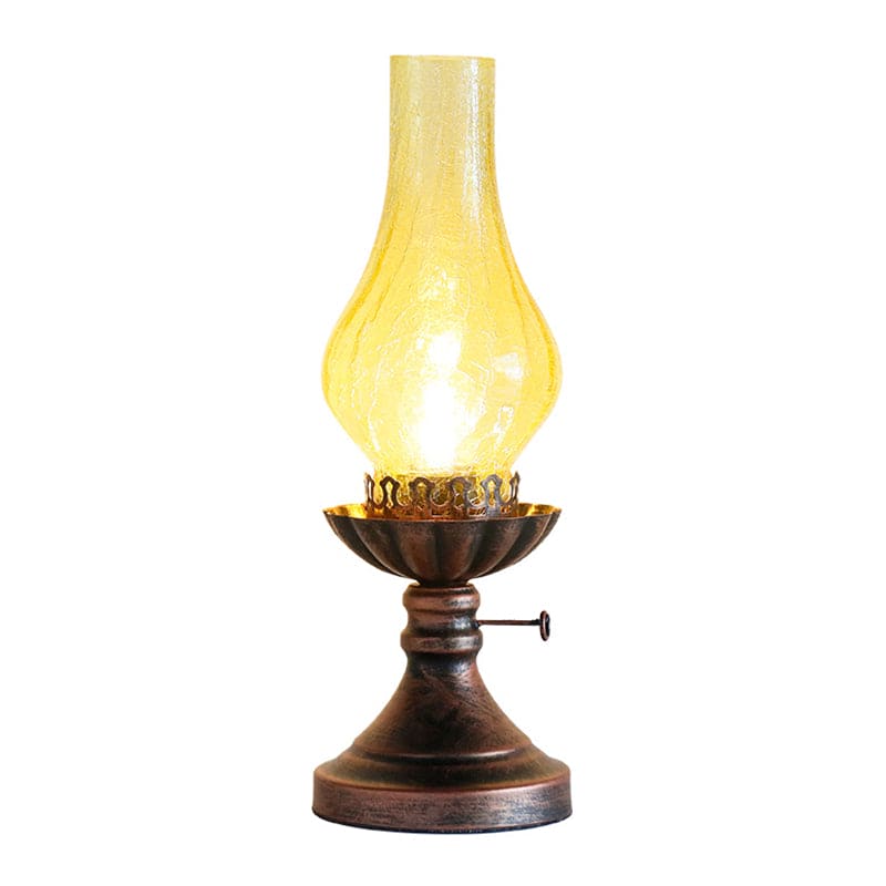 LumaRetro | Vintage Crackle Glass Bedside Accent Lamp