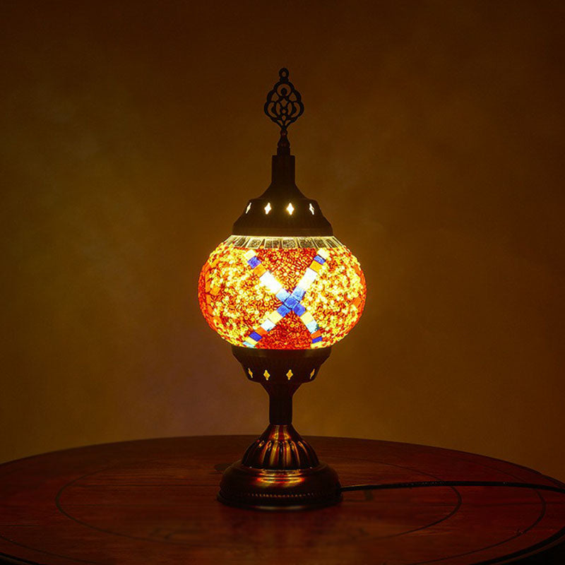 Bronze Urn Nightstand Lamp Turkish Iron, 1-Light Table Lamp