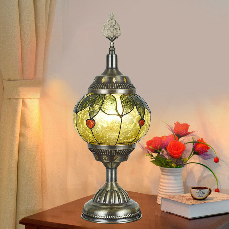 Bronze Urn Nightstand Lamp Turkish Iron, 1-Light Table Lamp