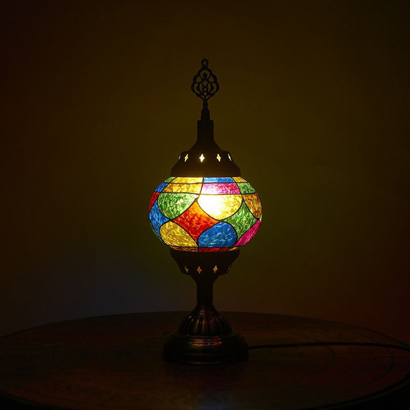 Bronze Urn Nightstand Lamp Turkish Iron, 1-Light Table Lamp