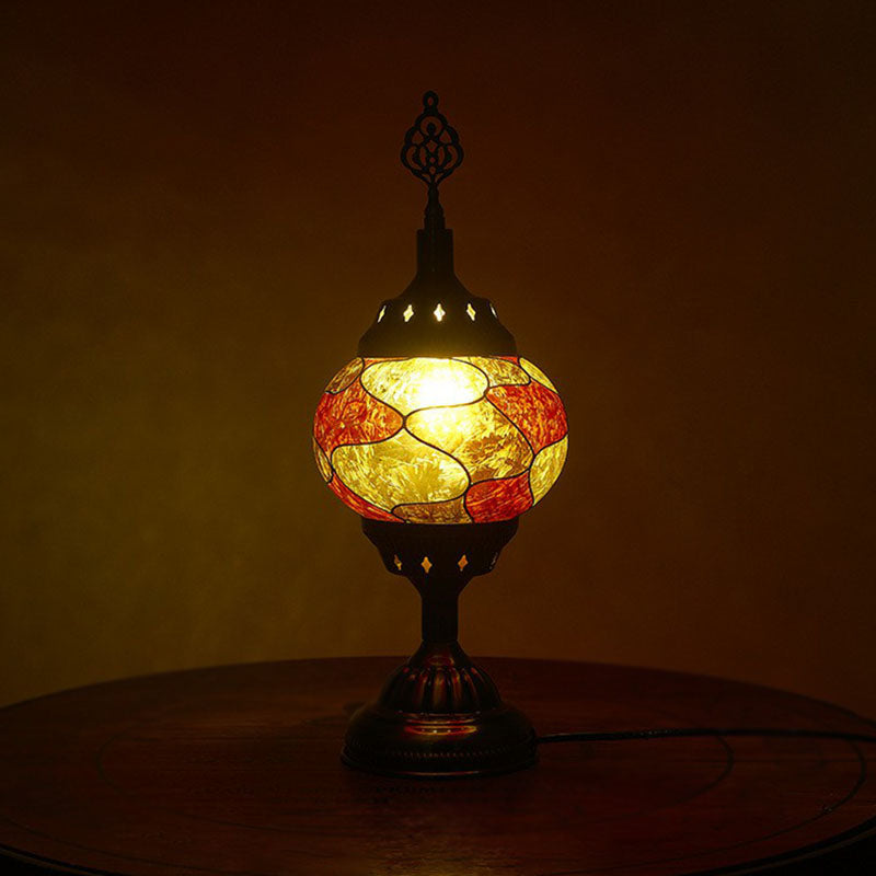 Bronze Urn Nightstand Lamp Turkish Iron, 1-Light Table Lamp