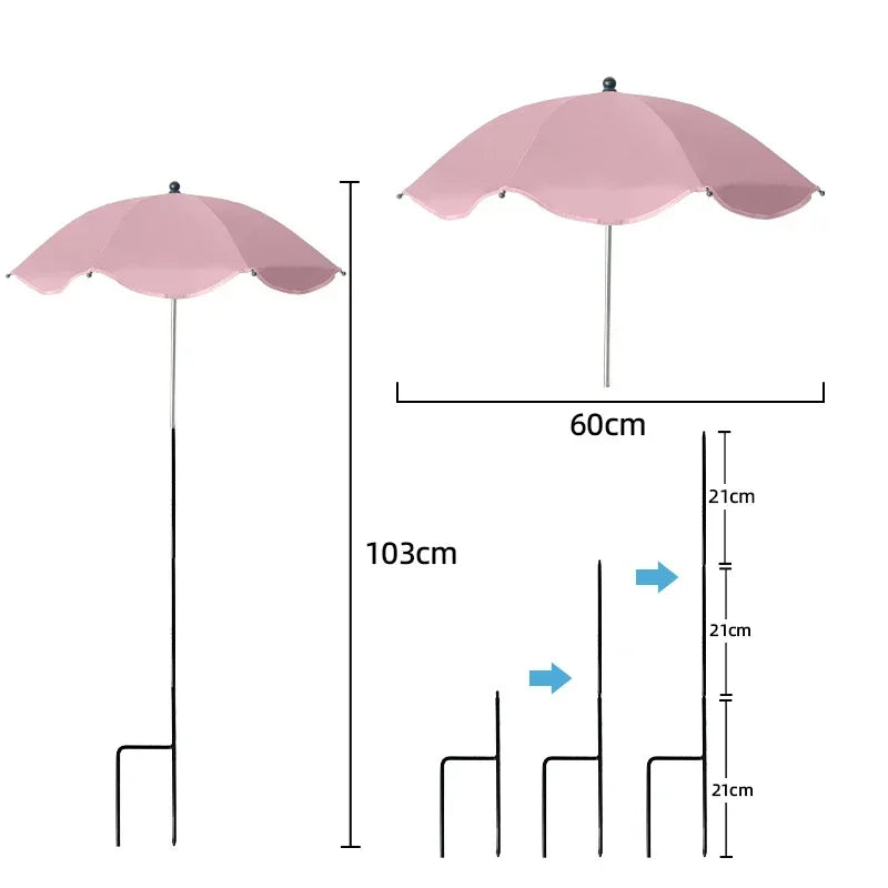 Pantalla protectora para plantas - Cubierta UV ajustable, estaca para suelo, Ø 60 cm
