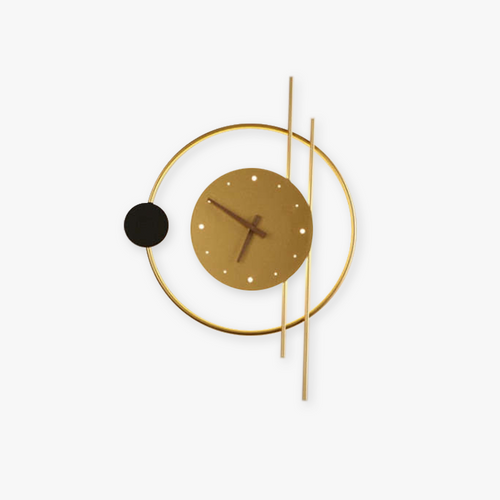 Arisha Wall Lamp Clock, Black & Gold - Neutralighting