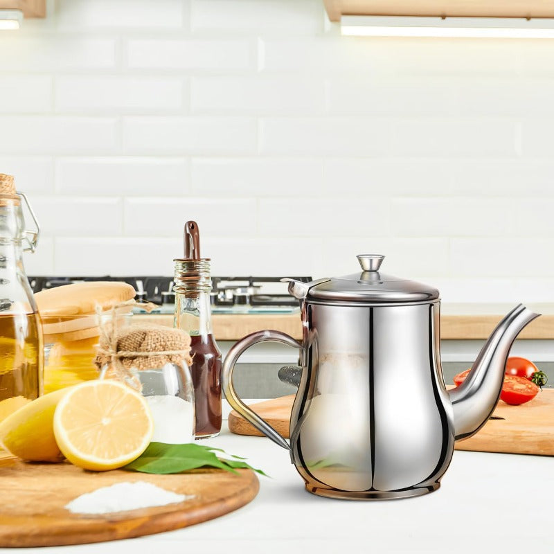 Stainless Steel Kitchen Oil Collection Pot — Heat-Resistant