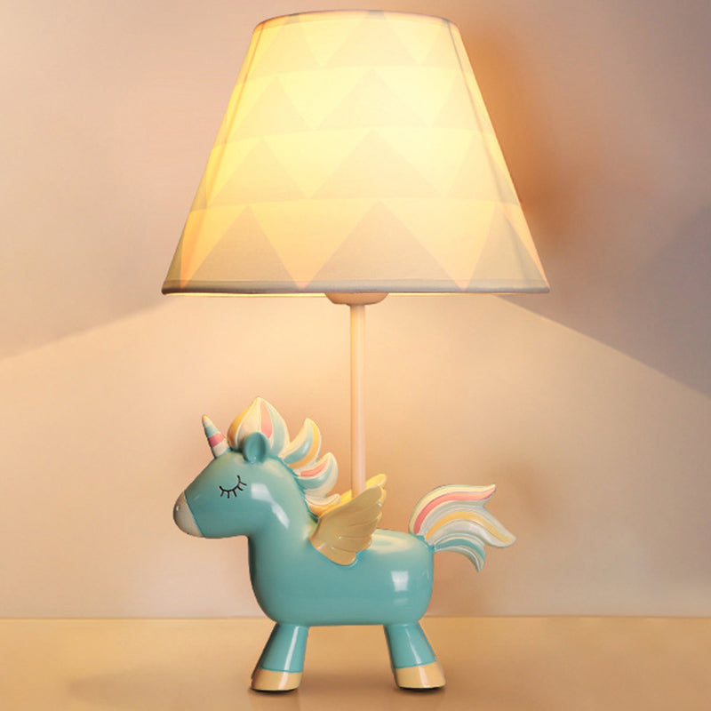 PixieGlow Unicorn Print Fabric Table Lamp for Kids' Room