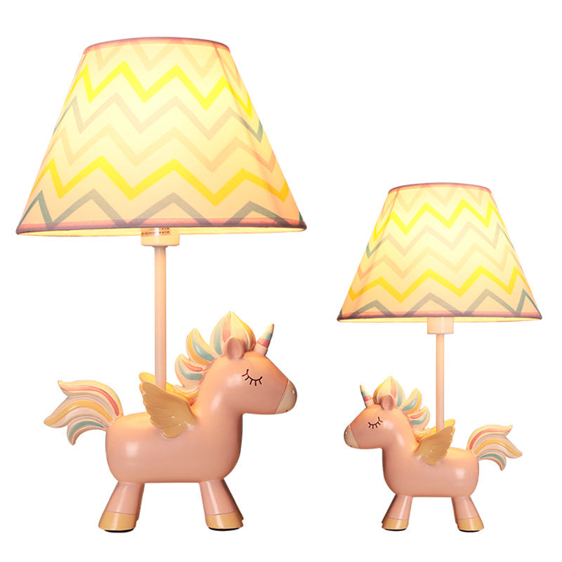 PixieGlow Unicorn Print Fabric Table Lamp for Kids' Room