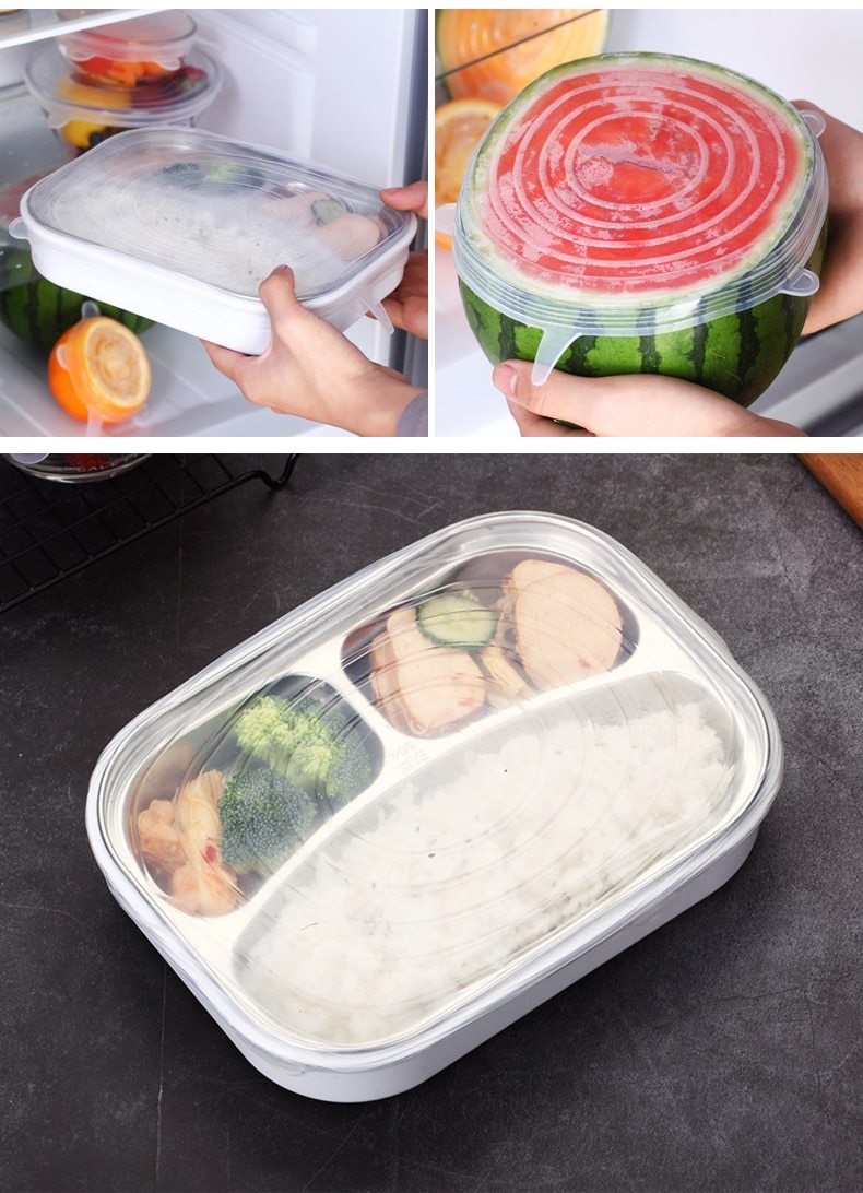 FlexiCover SmartSeal — 6 Reusable Silicone Food Lids