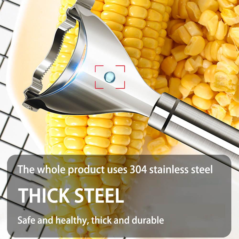 CornMaster Stainless Steel Corn Cob Peeler — Serrated Blade
