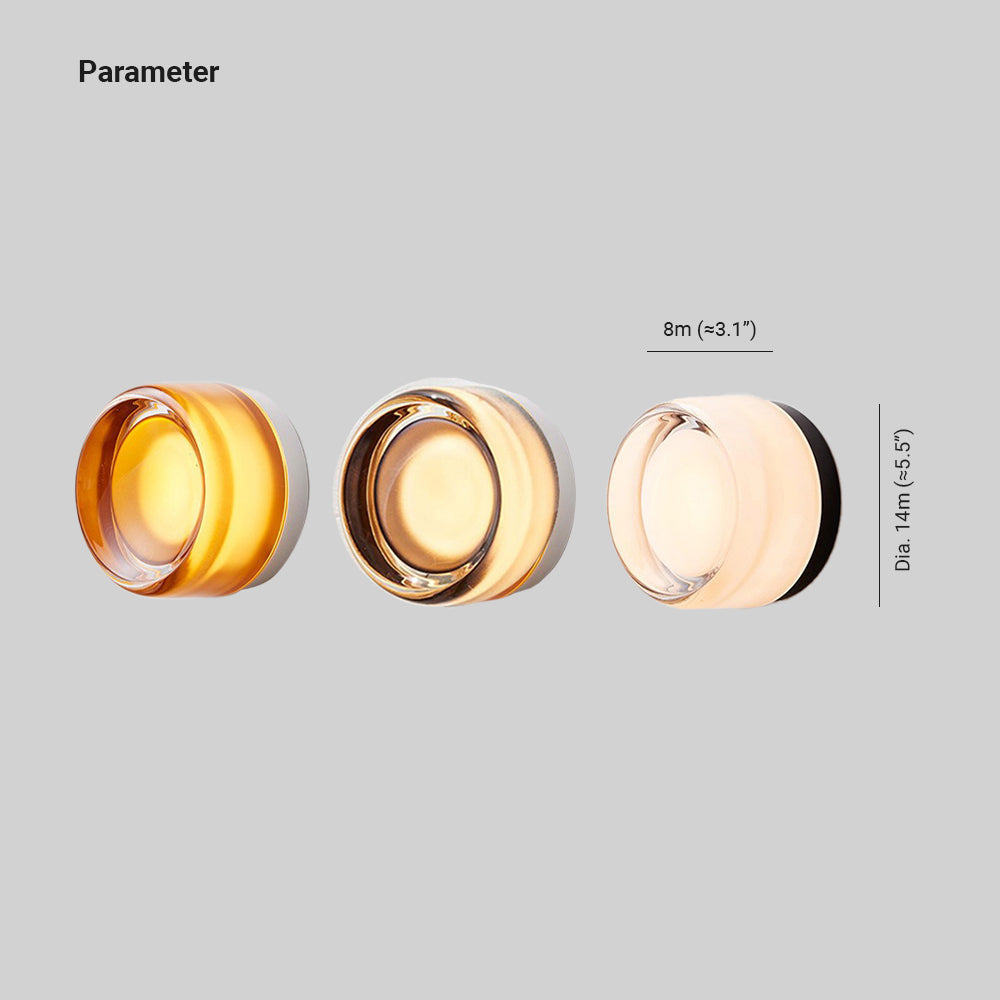 Ray Modern Mini Drum Metal/ Outdoor Wall Lamp, Transparent | ventumra