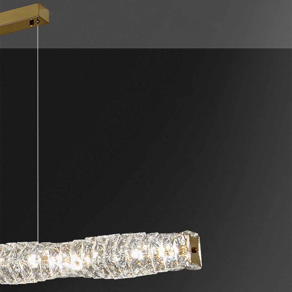 Kristy Crystal Sliver and Gold Pendant Light, Stainless Steel | ventumra