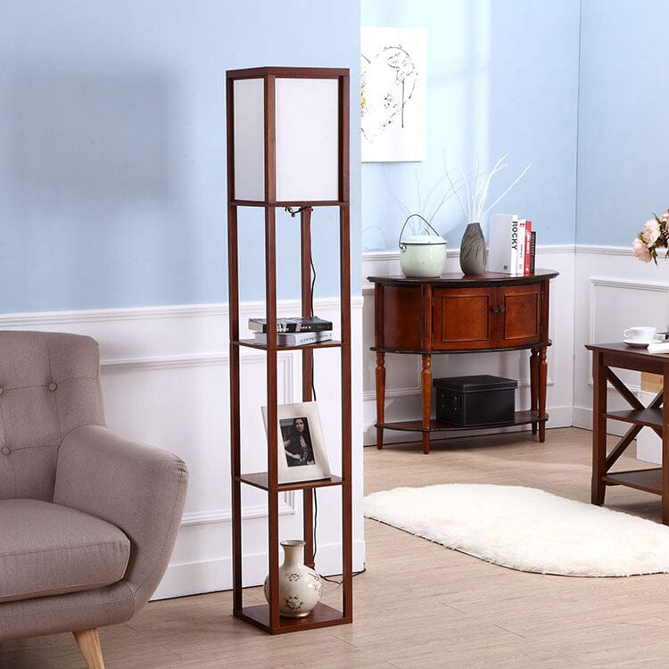 Minimalist Floor Lamp with Shelves for Modern Living
