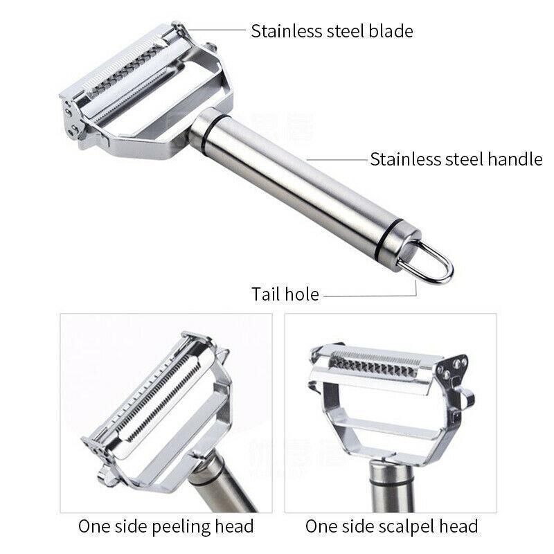 Stainless Steel Vegetable Slicer — Double-Blade Julienne Peeler