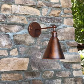 Zynar Vintage Adjustable Wall Lamp, Metal, Black/Rust, Living Room | ventumra