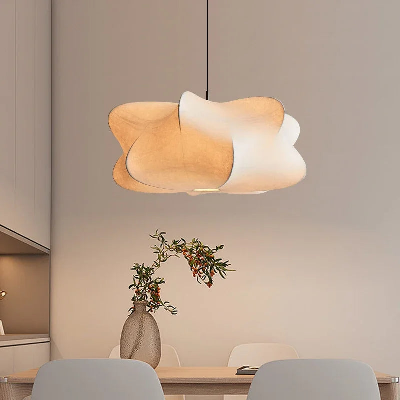 Aurelin | Minimalist Japanese Silk Wabi-Sabi Pendant Light