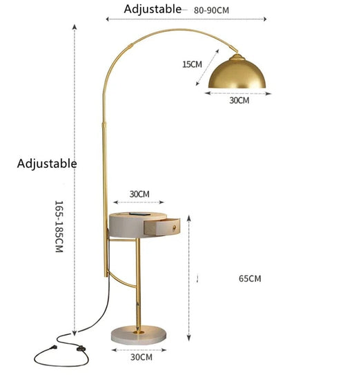 Aurelia Arc Floor Lamp Gold and White with Arch Style