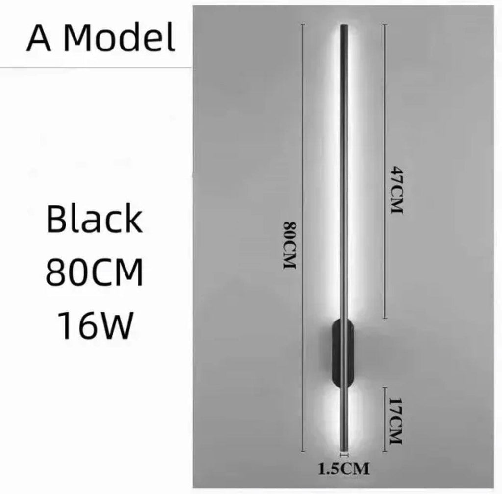 Noir Tube Wall Lamp in Black Metal for Modern Living