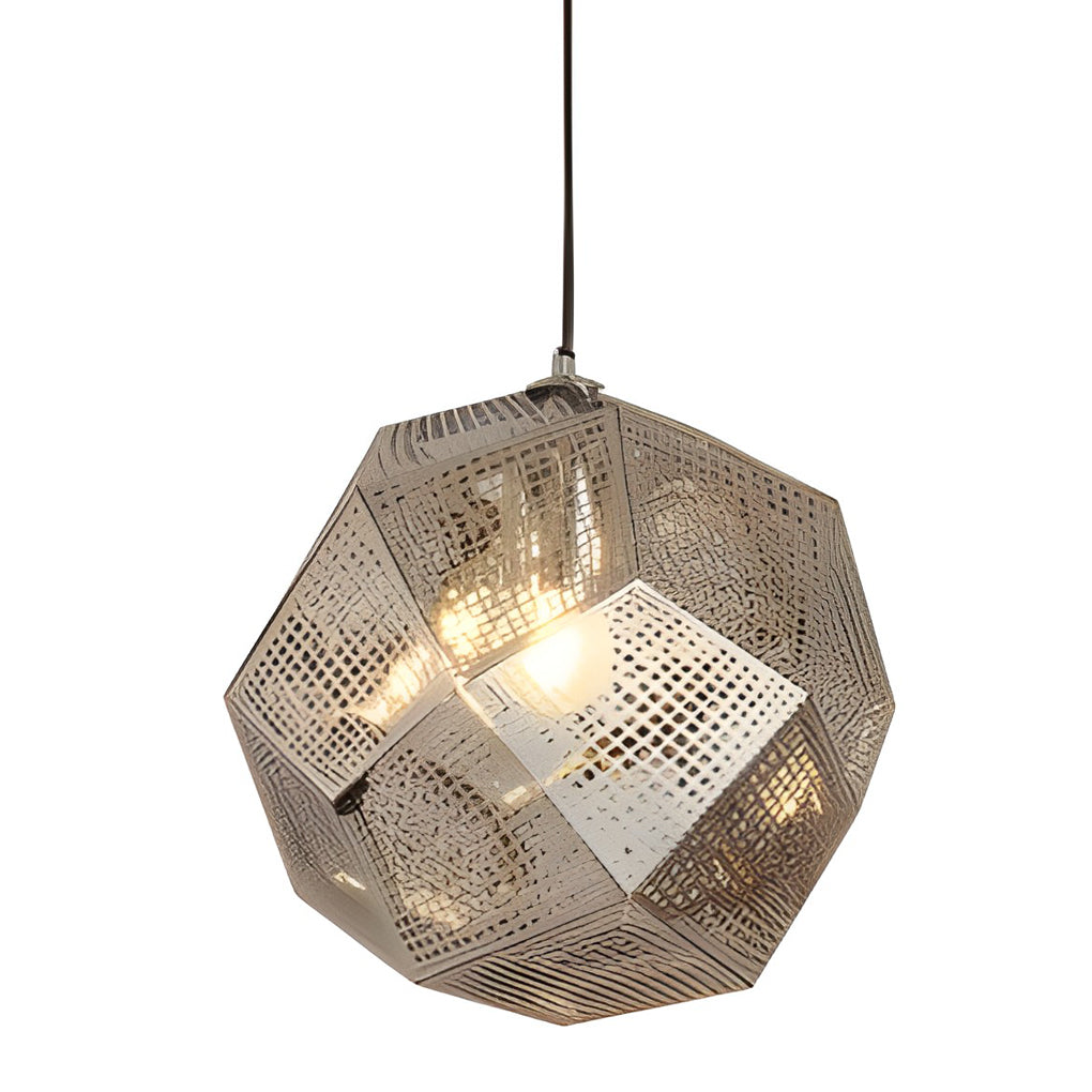 Lyra Geometric Round Pendant Lamp in Electrolytic Metal