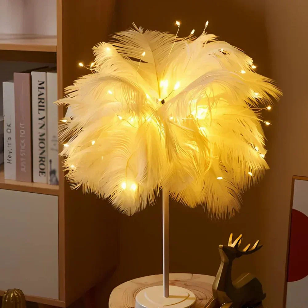 LyraQuill Lamp Feather-Inspired Soft Ambient Lighting For Any Space