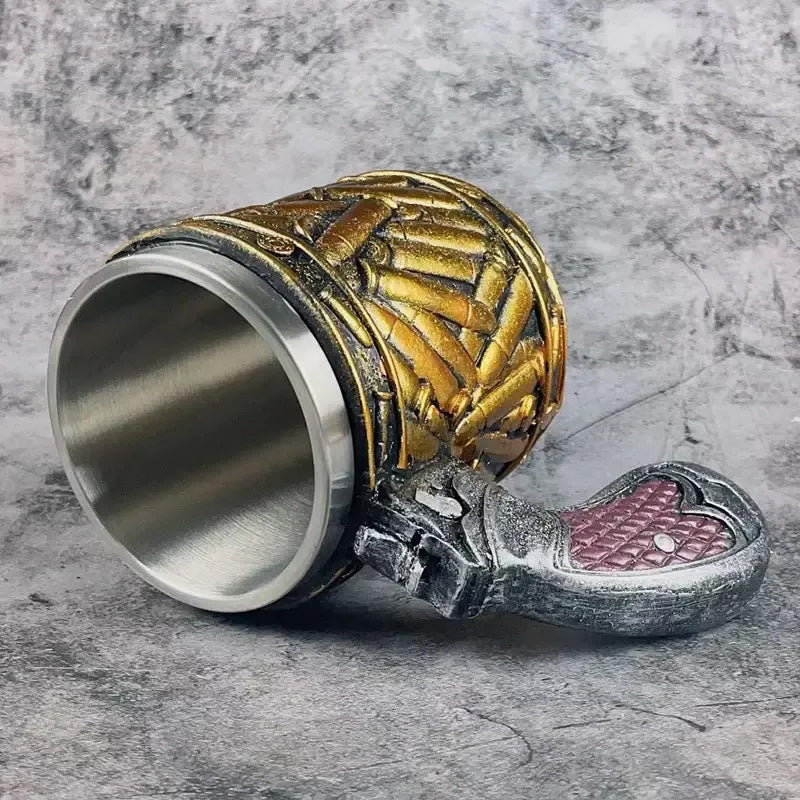 Stainless Steel Beer Mug — Distinctive Design, Comfortable Handle