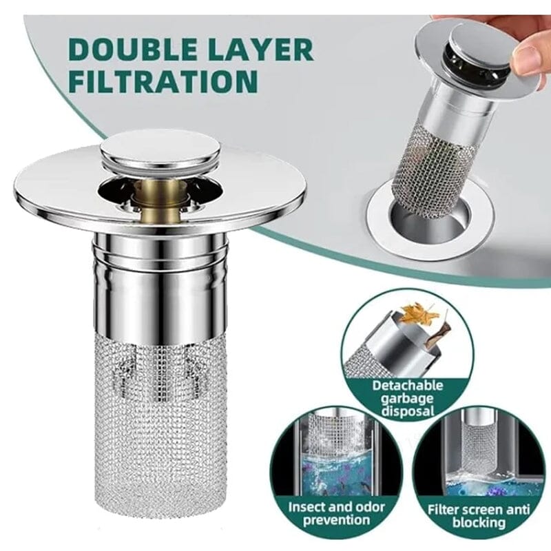 AquaGuard Stainless Steel Drain Strainer — Hair Catcher