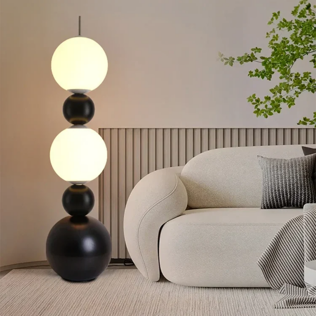 Ardena Gourd-Shaped LED Floor Lamp With Natural Materials