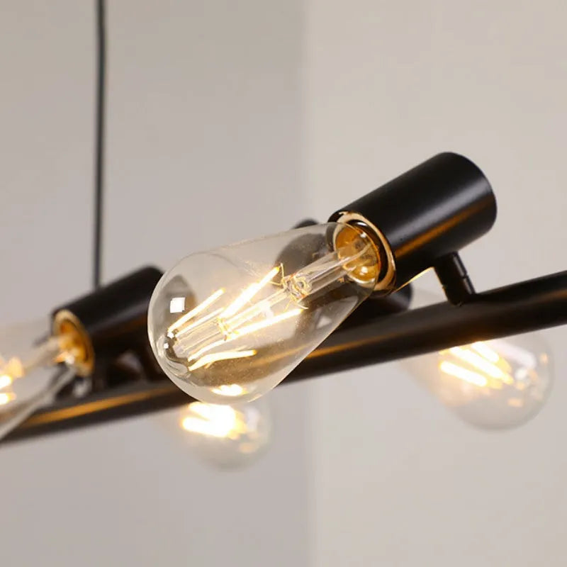 Epoch Vintage LED Chandelier Black Metal Dining/Living Room/Bar | ventumra