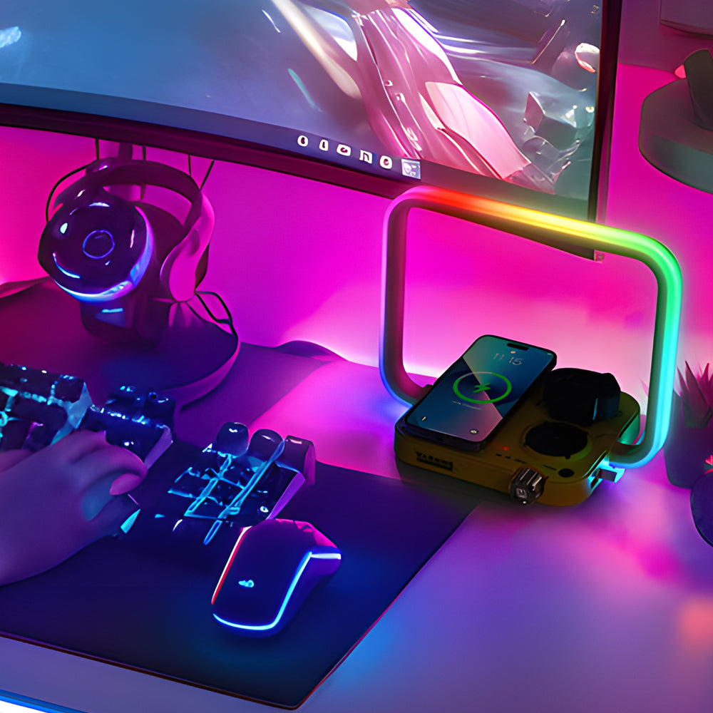 LumaCore 3-In-1 RGB Wireless Charging Desk Lamp With Timer