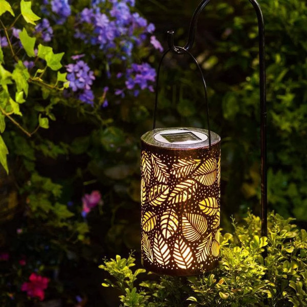 Aurelle Leaf Motif Solar Outdoor Lamp For Garden Lighting