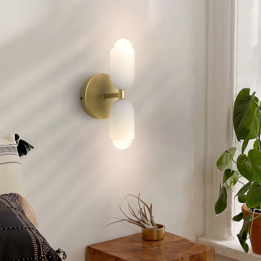 LumaBeam Duo Wall Lamp  Dual Head Ambient Sconce For Living Rooms