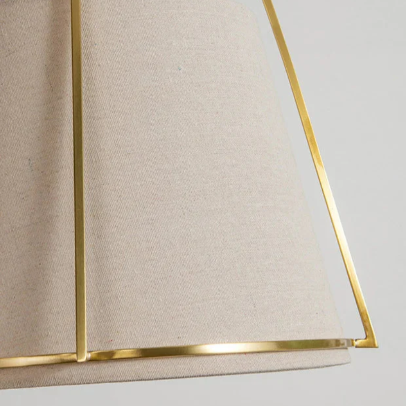 Elara Contemporary Fabric Pendant Light with Brass Frame
