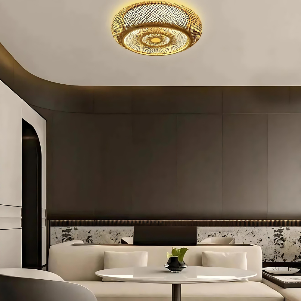 Serevia | Hand-Woven Bamboo Ceiling Lamp For Boho Spaces