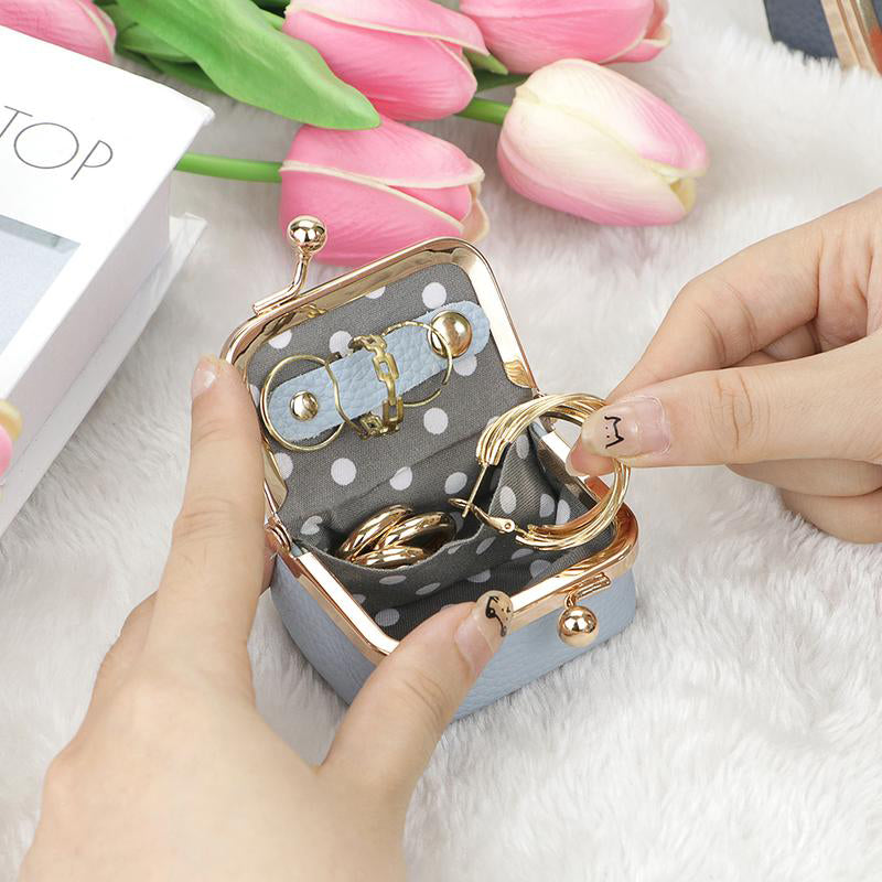 LuxeBox Mini-smykkeskrin — ekte skinn, gullspenne