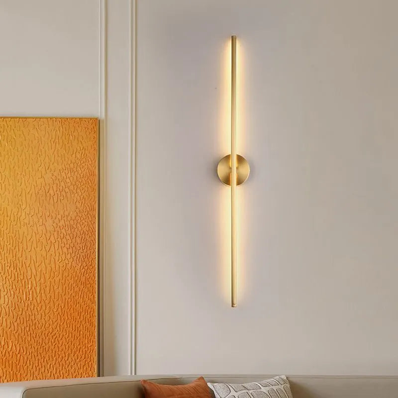 Fauro Modern Linear Metal&Silica Gel Wall Mount Lamps, Gold | ventumra