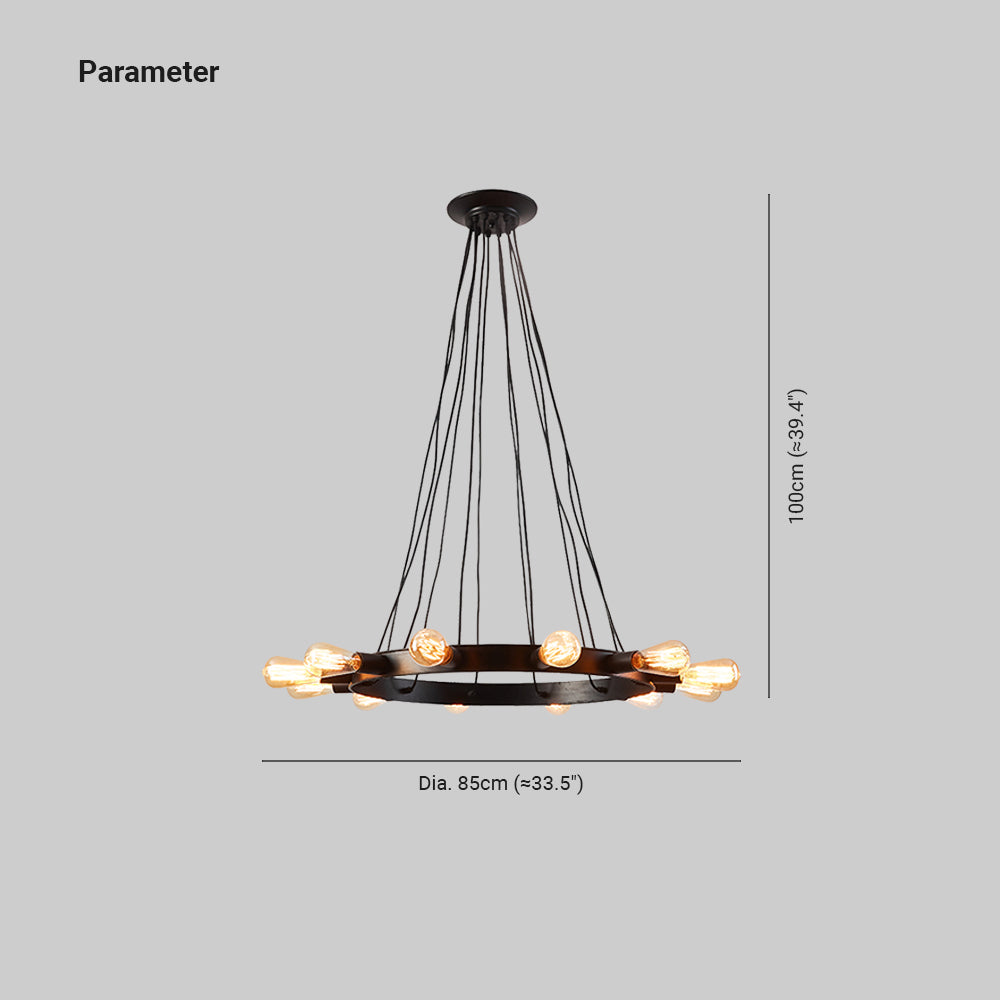Silva Vintage LED Chandelier Brown Metal Living Room/Bar | ventumra
