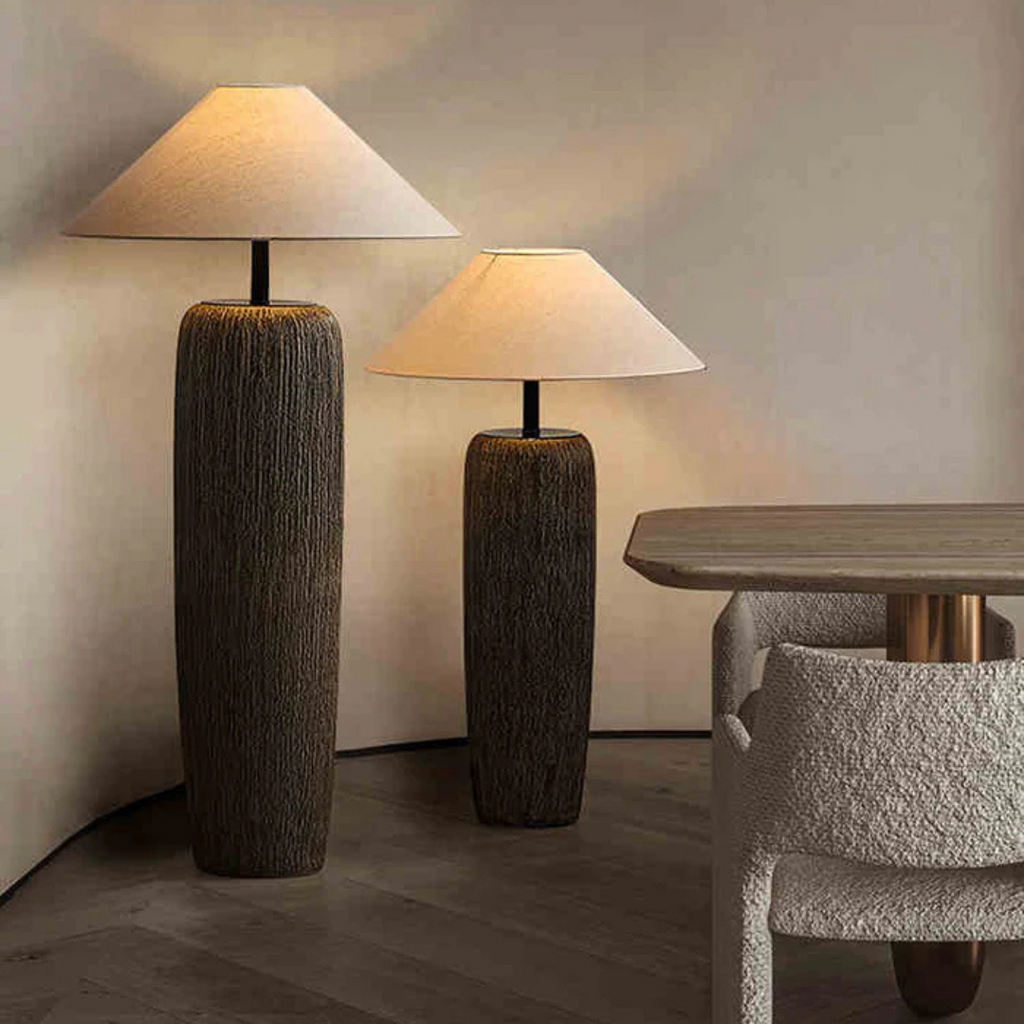 Eldwyn | Weathered Wooden Floor Lamp for Cozy Living Rooms