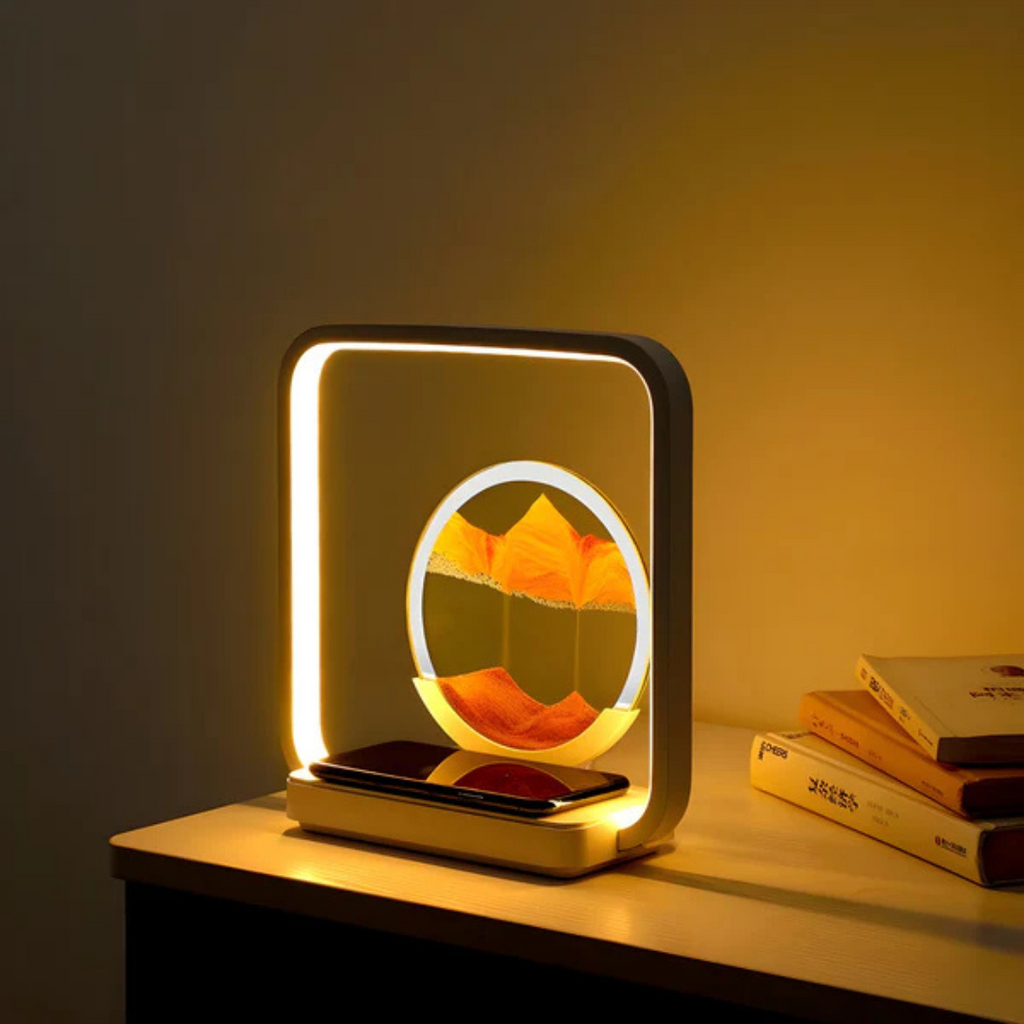 Lunara 3D LED Night Lamp With Flowing Sand Stream For Home