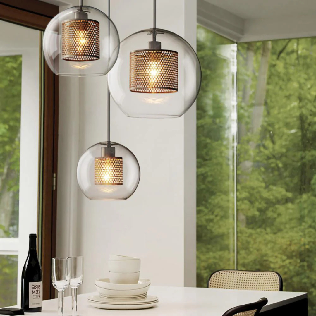 Eldara Glass Dining Pendant Light in Vintage Style