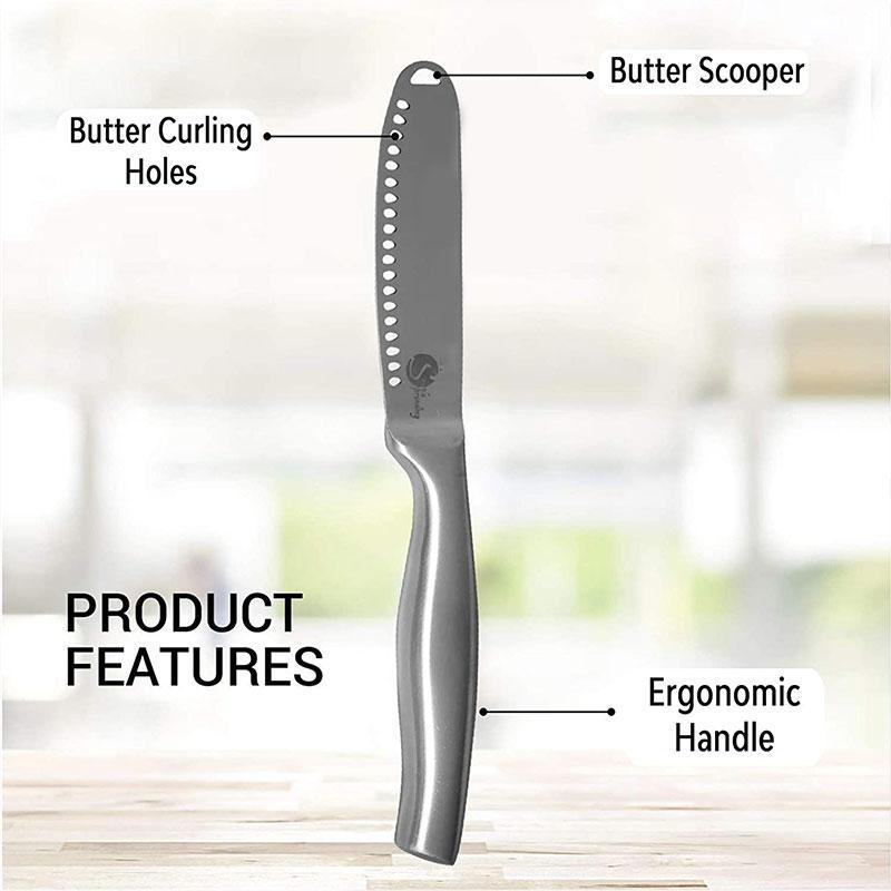 Faca para manteiga ButterProfi em aço inoxidável — para barrar e fazer rosetas