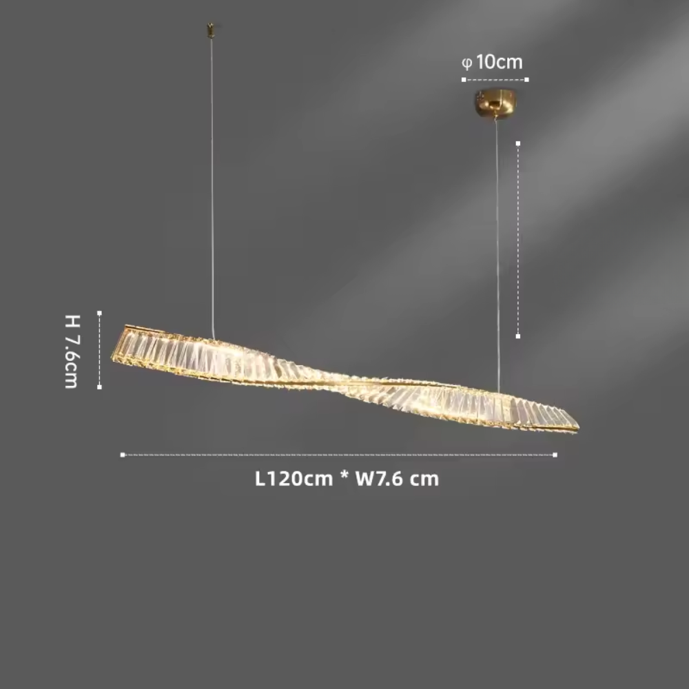 Lumeris Modern Crystal Spiral LED Dining Pendant Light