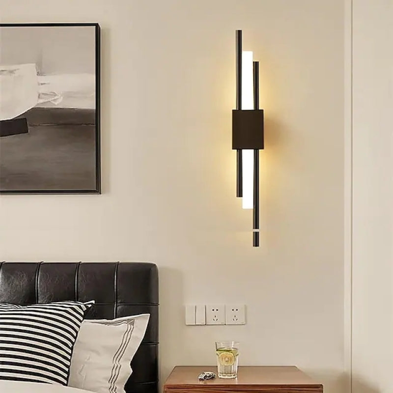 Aurena Modern Black And Gold LED Wall Lamp For Bedroom