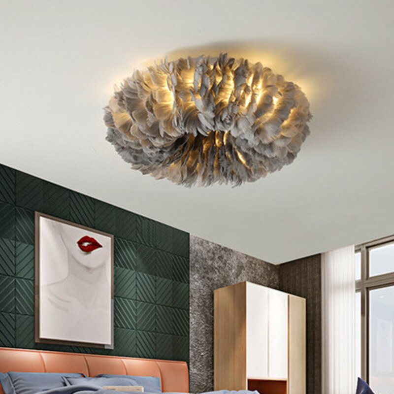 O'Moore Swan Feather Round Ceiling Light | ventumra