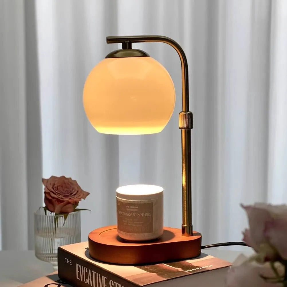 LumaCrest Table Lamp and Candle Warmer with Ambient Glow