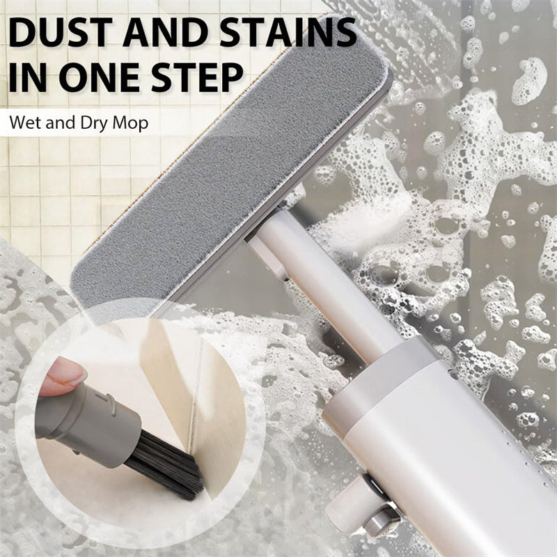Compact Self-Cleaning Mop with Quick-Dry Slider System
