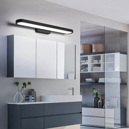 Luxa Modern Metal Wall Lamp Mirror Front, Curved, Black/Coffee - Neutralighting