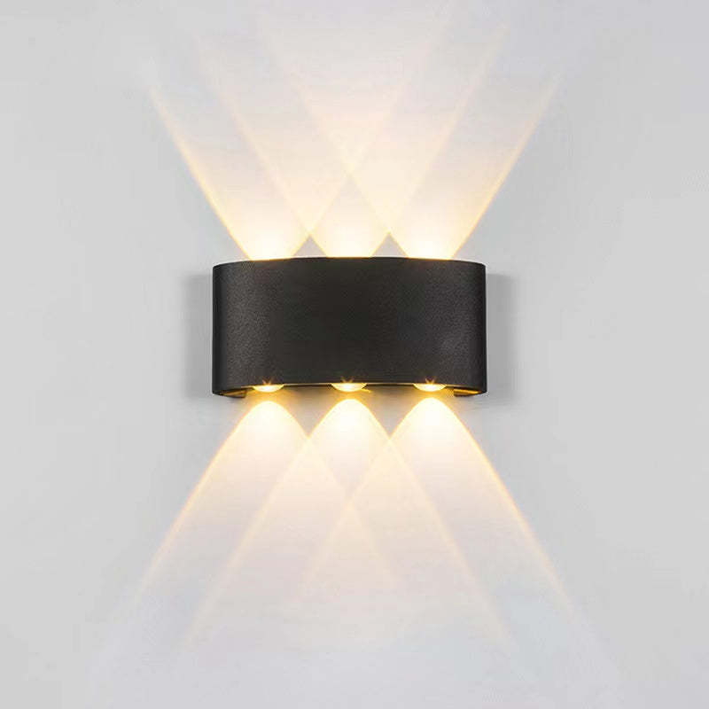 Tronix Modern Rectangular Metal Outdoor Wall Lamp, Black/White, Water-wave | ventumra