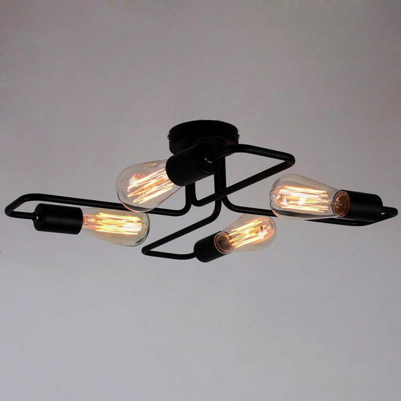 Arisha Vintage Modern Minimalist Industrial Metal Black Ceiling Lamp | ventumra