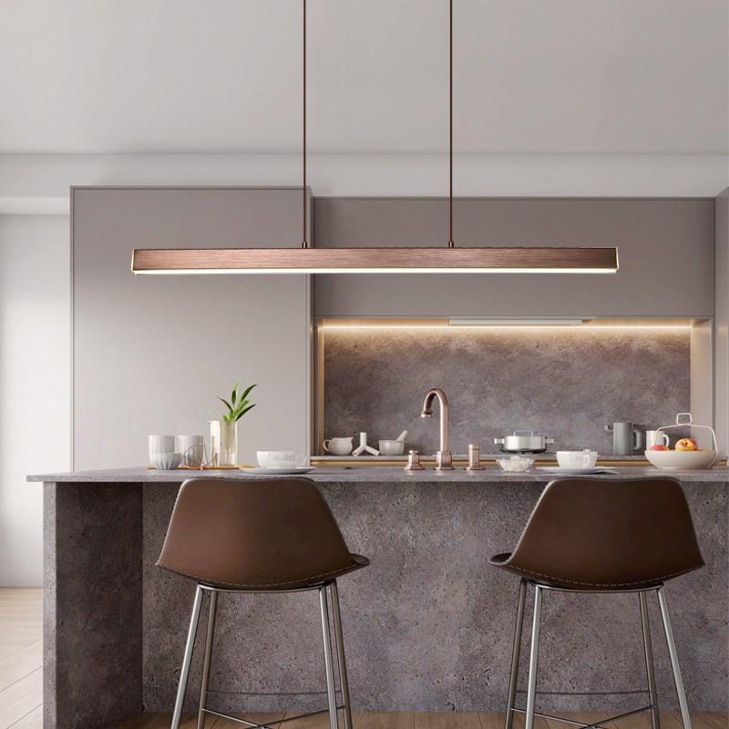 Thala Modern Linear Metal LED Pendant Light Black/Brown - Neutralighting